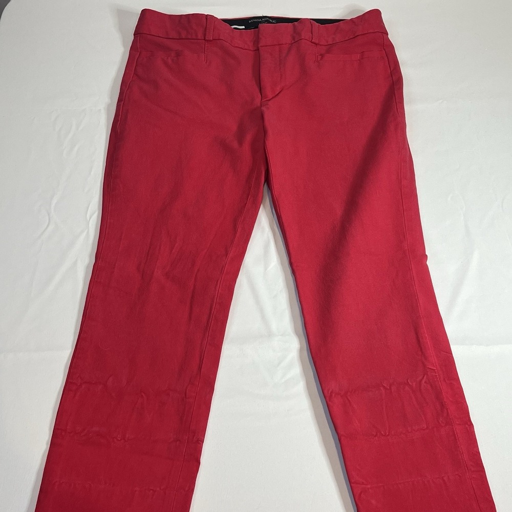 Banana Republic 6P Red‎ Petite Woven Sloan Skinny Ankle Stretch Pants Casual